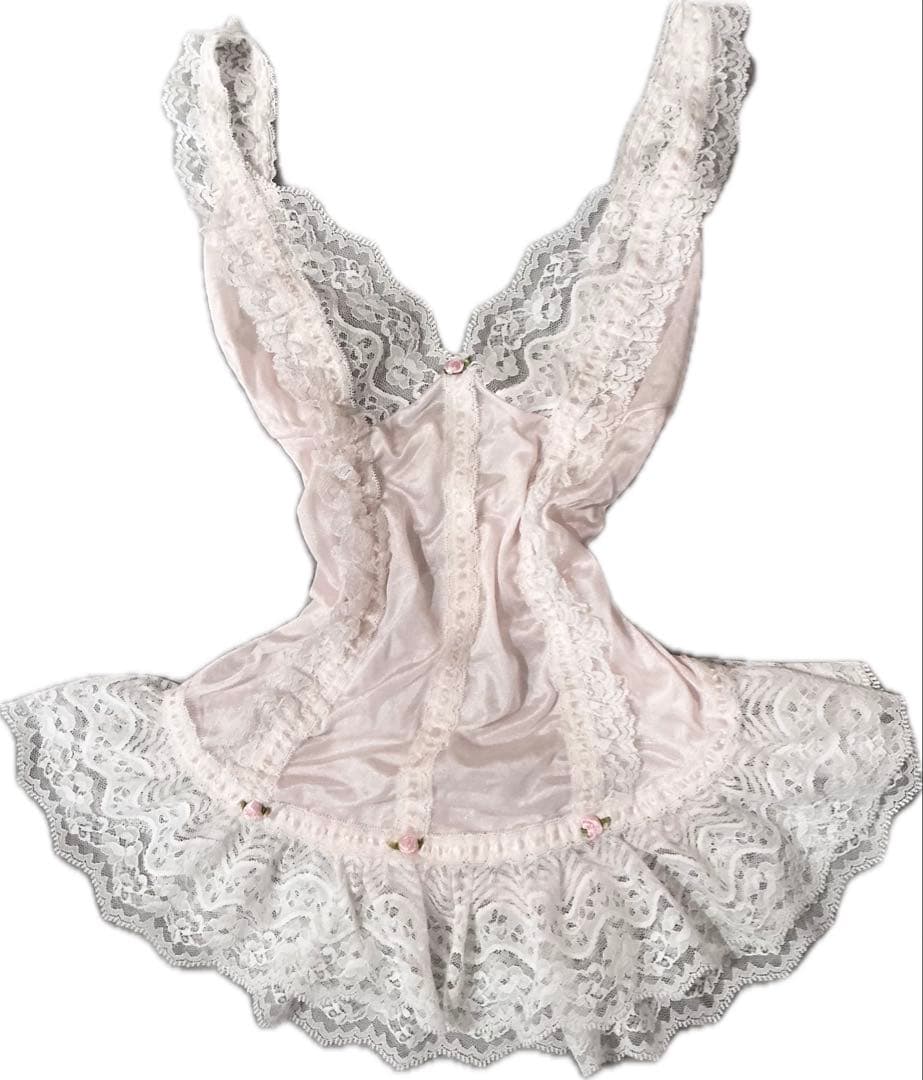 00sLIZLISA系 薔薇 フリル ハシゴレース ベビードール キャミソール ピュアシェリ ローズケミカル キャミソール＆ショーツ セットアップ