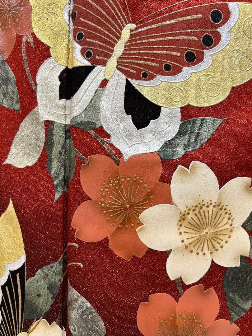 振り袖 フルセット 長襦袢付 成人式 金彩加工 ラメ入り 焼箔 長尺袋帯