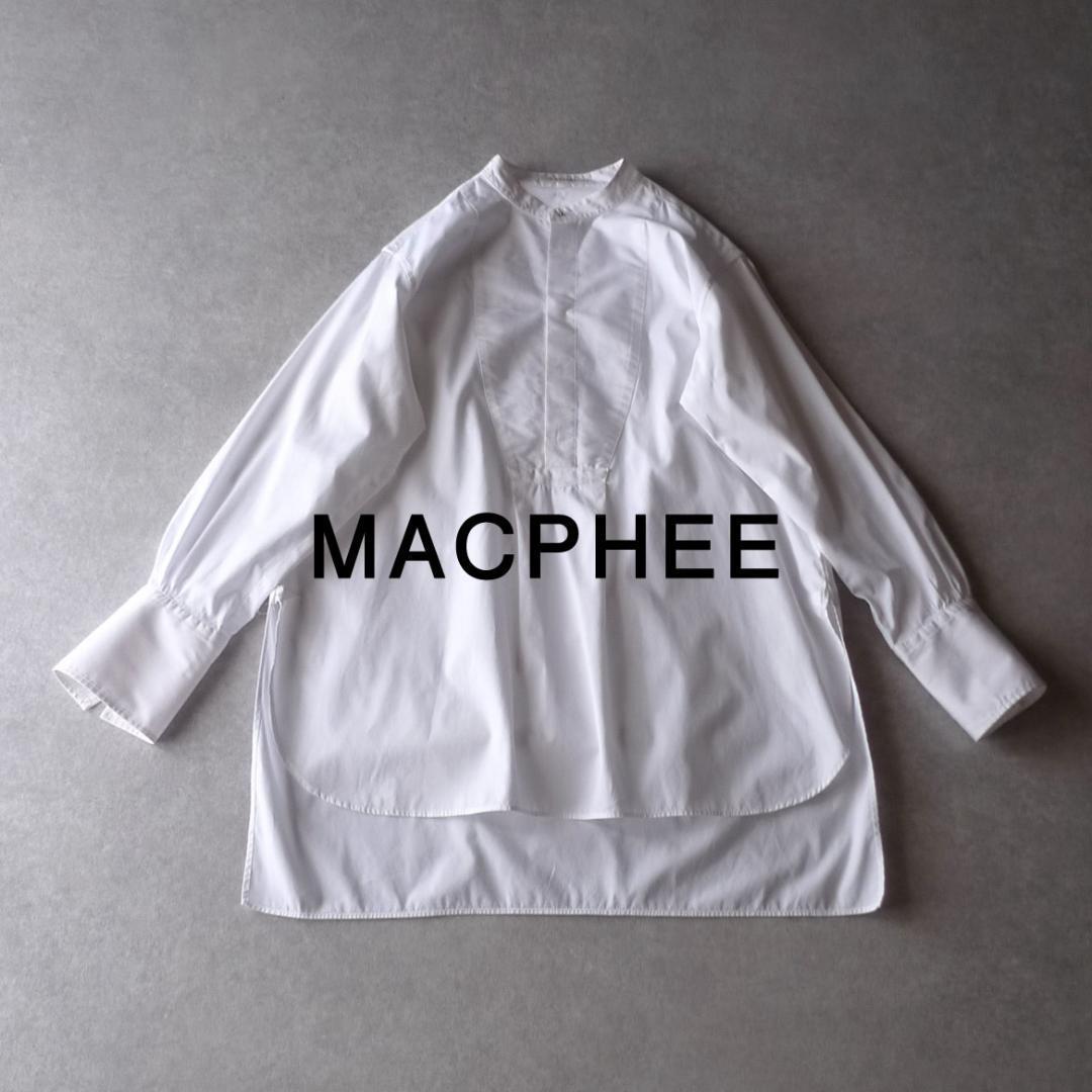 美品 トゥモローランド マカフィー 2万 バンドカラーブラウス ホワイト