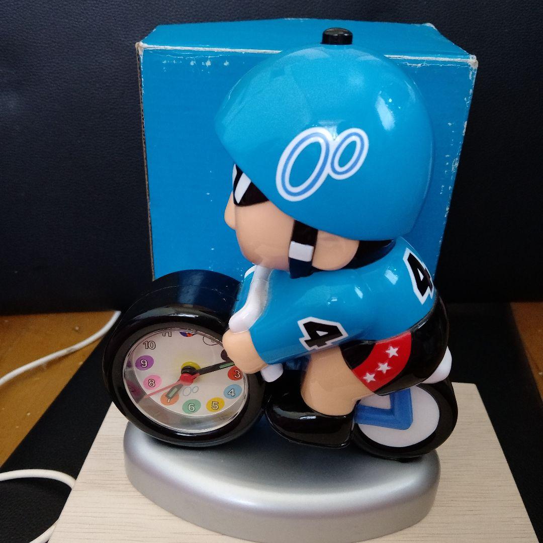 ケイリンマン 目覚まし時計 フィギュア 青 4番車 打鐘 競輪 箱付き