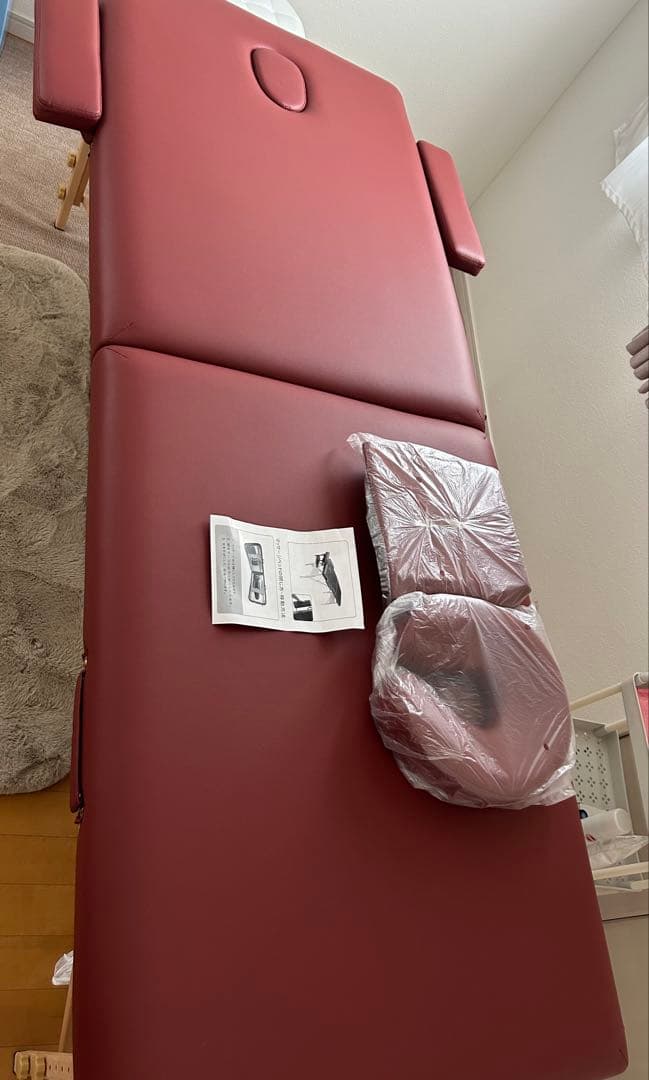 折りたたみマッサージベッド 低反発 木製 折りたたみ マッサージベッド (有孔) 長さ185×幅70×高さ53