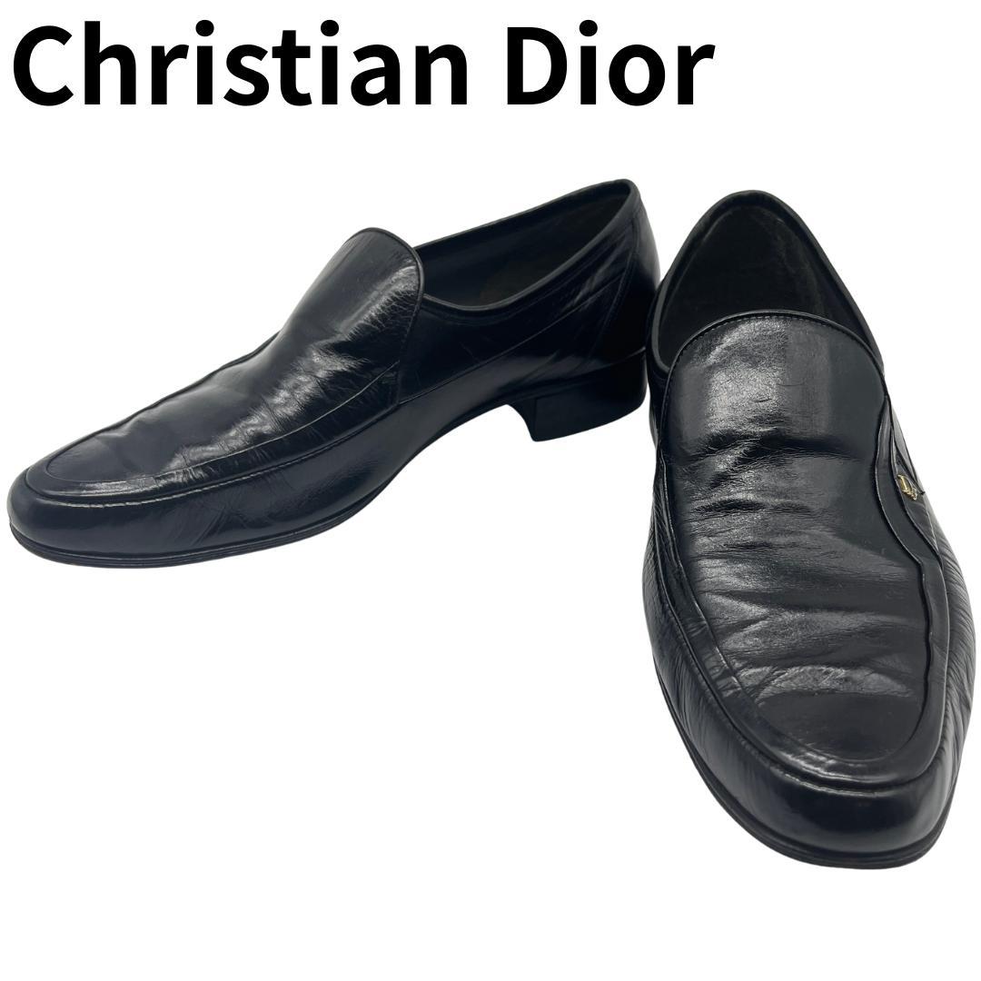 Christian Dior Monsieur レザーローファー 黒 41 ○【80s/90s】美品/クリスチャンディオール ムッシュChristian Dior