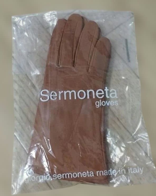 ☆未使用☆Sermoneta gloves 　ブラウン　本革カシミヤ手袋 美品 セルモネータ レザーグローブ ブラウン 革手袋 カシミヤ裏地