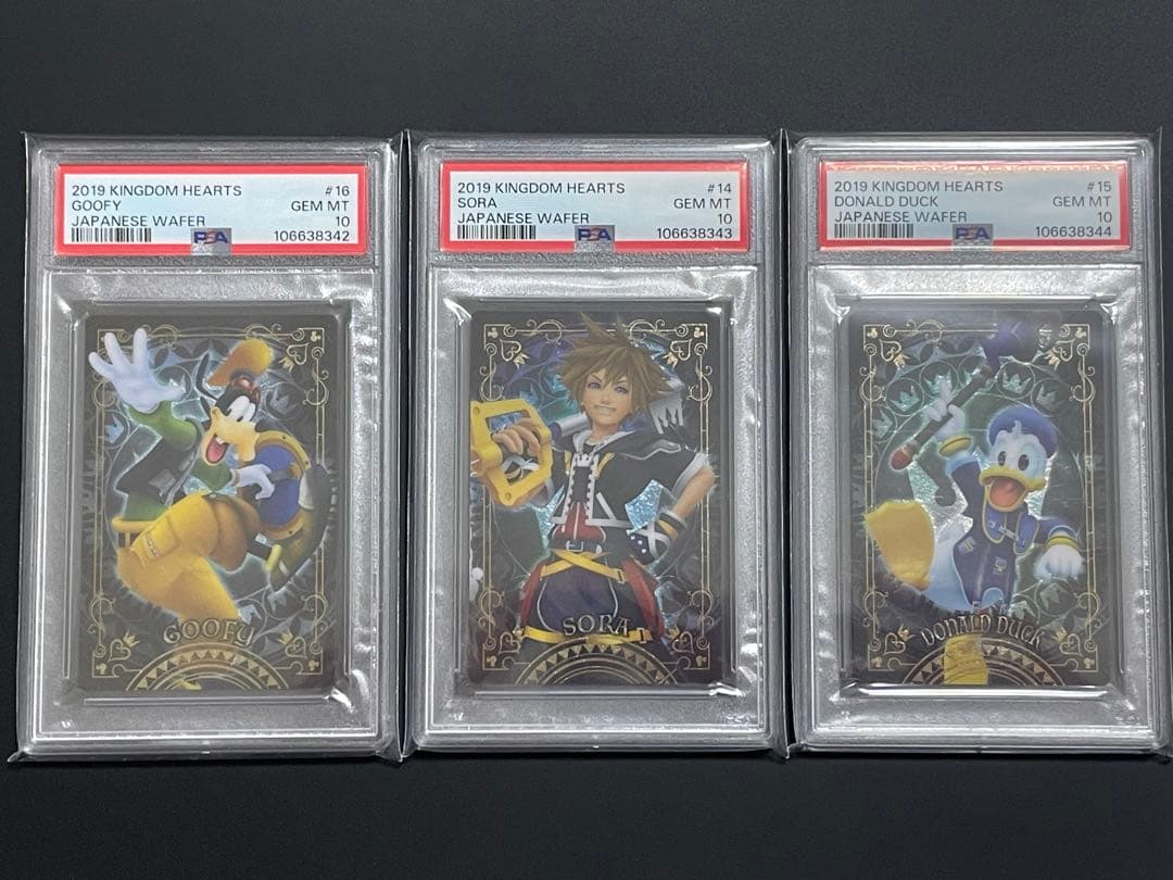 PSA10 3枚連番　キングダムハーツ　クリアカード　ディズニー キングダム ハーツ / ミニクリアポスターコレクション 12個入りBOX