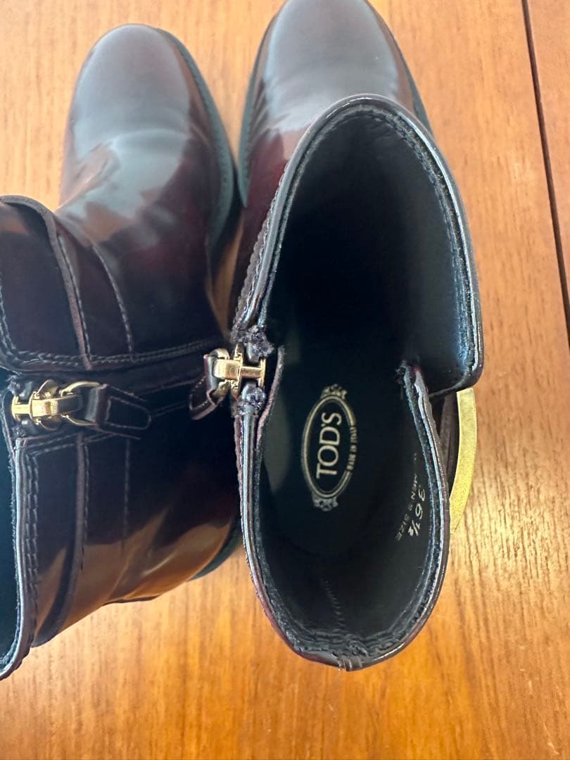 【美品】トッズ　タイムレス サイドジップブーツ　ボルドー 36.5 23.5cm