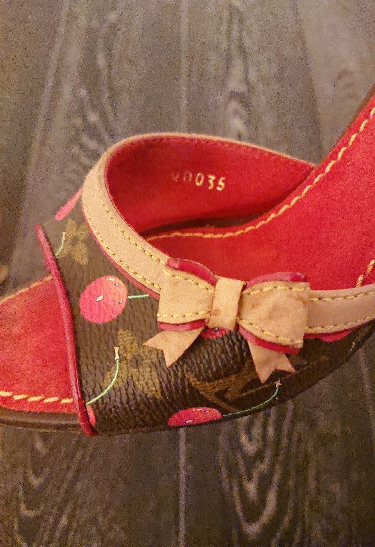 LOUIS VUITTON モノグラム 村上隆コラボ チェリー ミュールサンダル