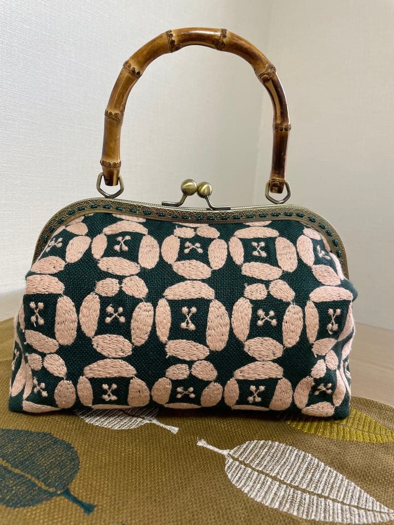 ミナペルホネン＊バンブーがま口バッグ