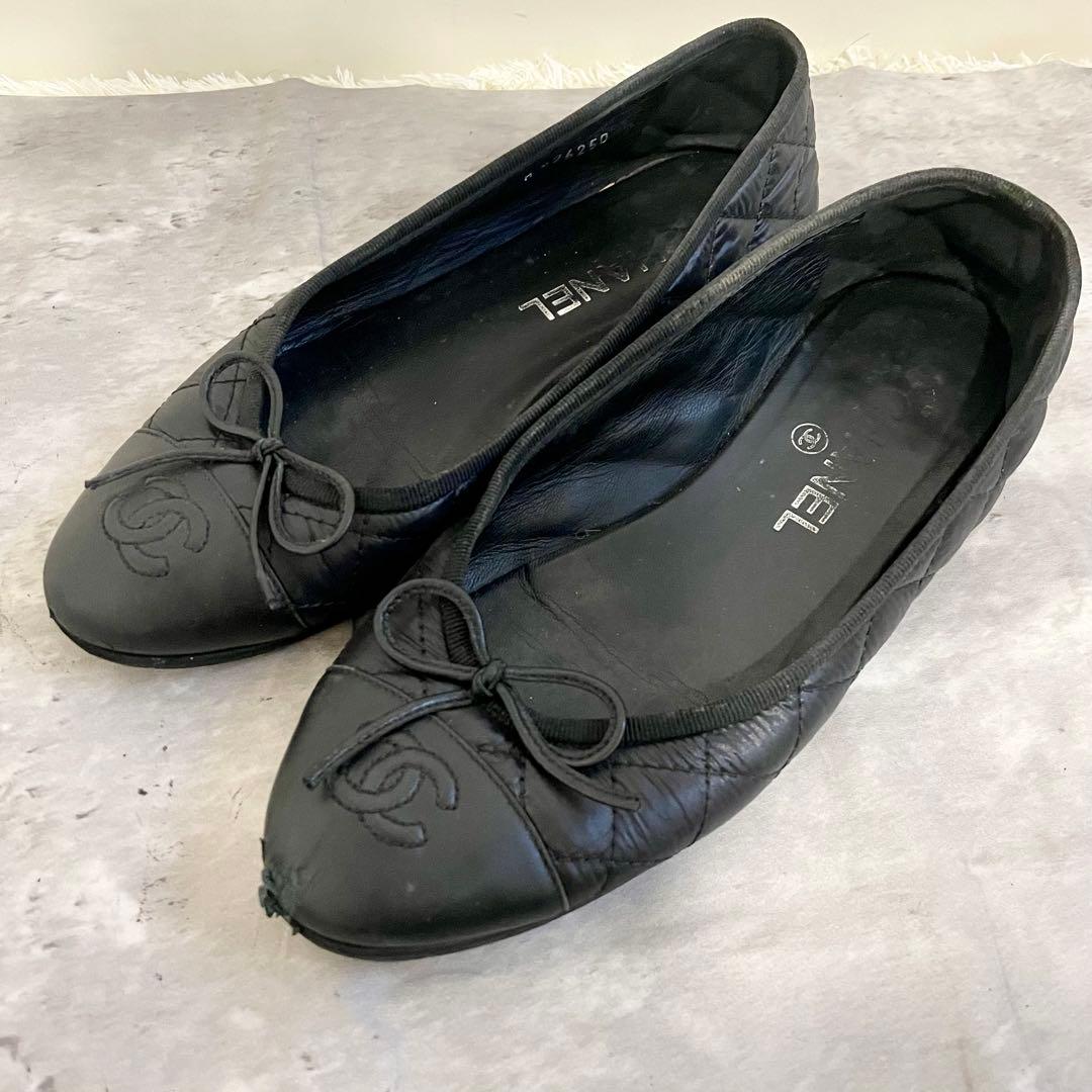 CHANEL バレエシューズ リボン ココマーク 36 1/2 ブラック 23㎝ CHANEL（シャネル） （新品・未使用品）】シャネル バレリーナ ココ
