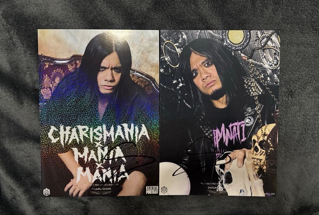 DDT DAMNATION T.A 佐々木大輔選手 ポートレートセット サイン有 CHARISMANIAxMANIAxMANIA supported by HEADPHONES PRESIDENT」大会