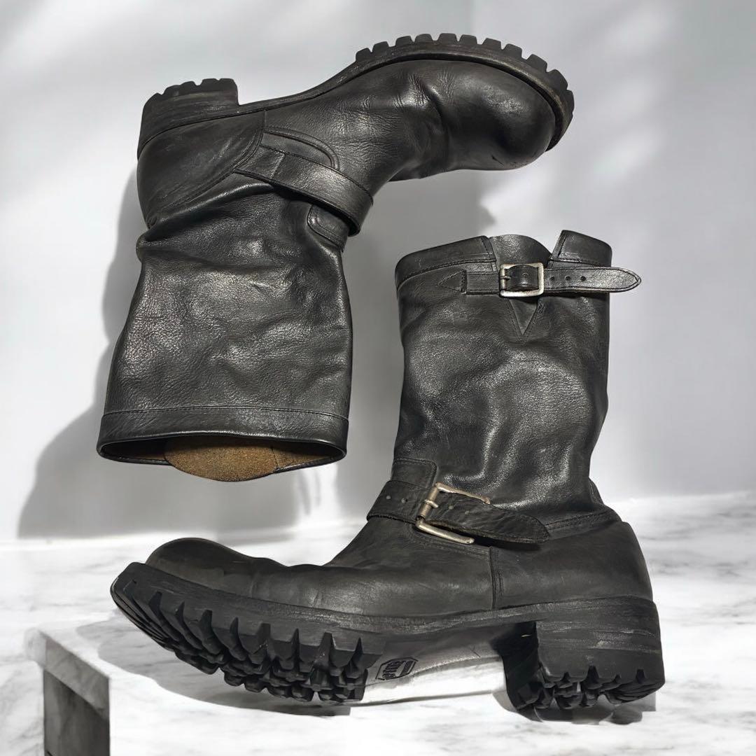 アタッチメント　エンジニアブーツ　ブラック　レザー　TOPFINEソール　y2k SAYA 【本革】ソフトレザーエンジニアブーツ(ブラック) -【公式】ラボ