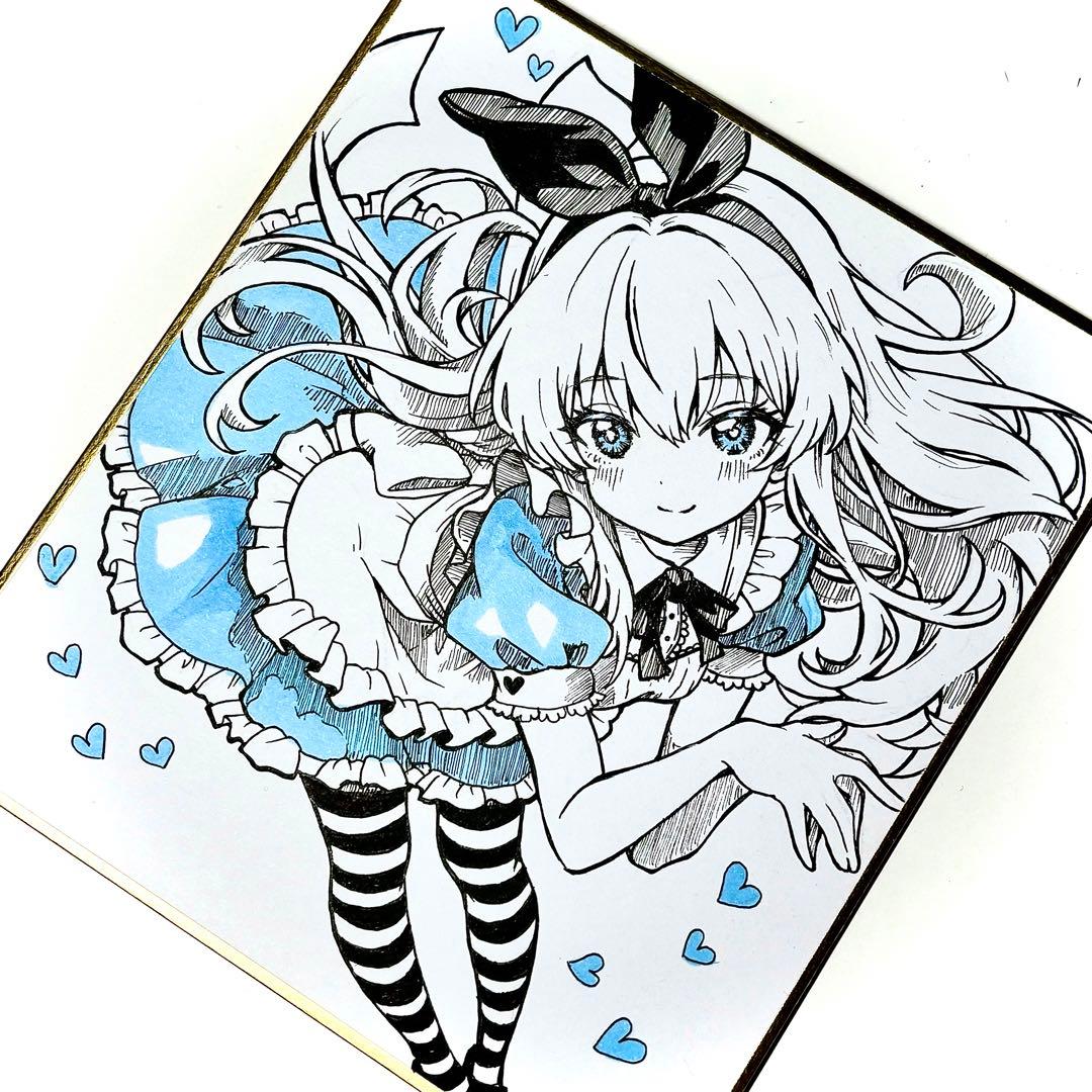 く*み様 オリジナル 手描きイラスト アナログ 手描きイラスト アナログイラスト オリジナル 創作 女の子 - メルカリ