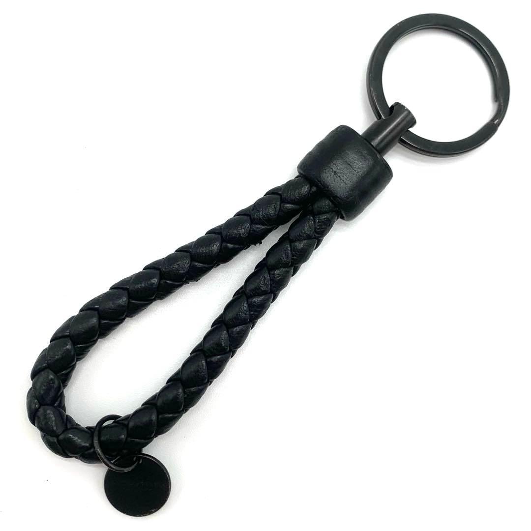 BOTTEGA VENETA キーリング キーホルダー イントレチャート 黒 ボッテガヴェネタ BOTTEGA VENETA キーリング キーホルダー イントレ