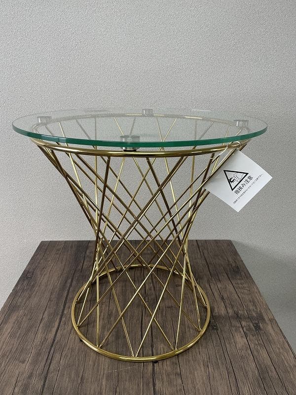 【展示品】フランフラン　マーリアサイドテーブル　クリア×ゴールド マーリア サイドテーブル クリア×ゴールド φ500 | Francfranc（フラン