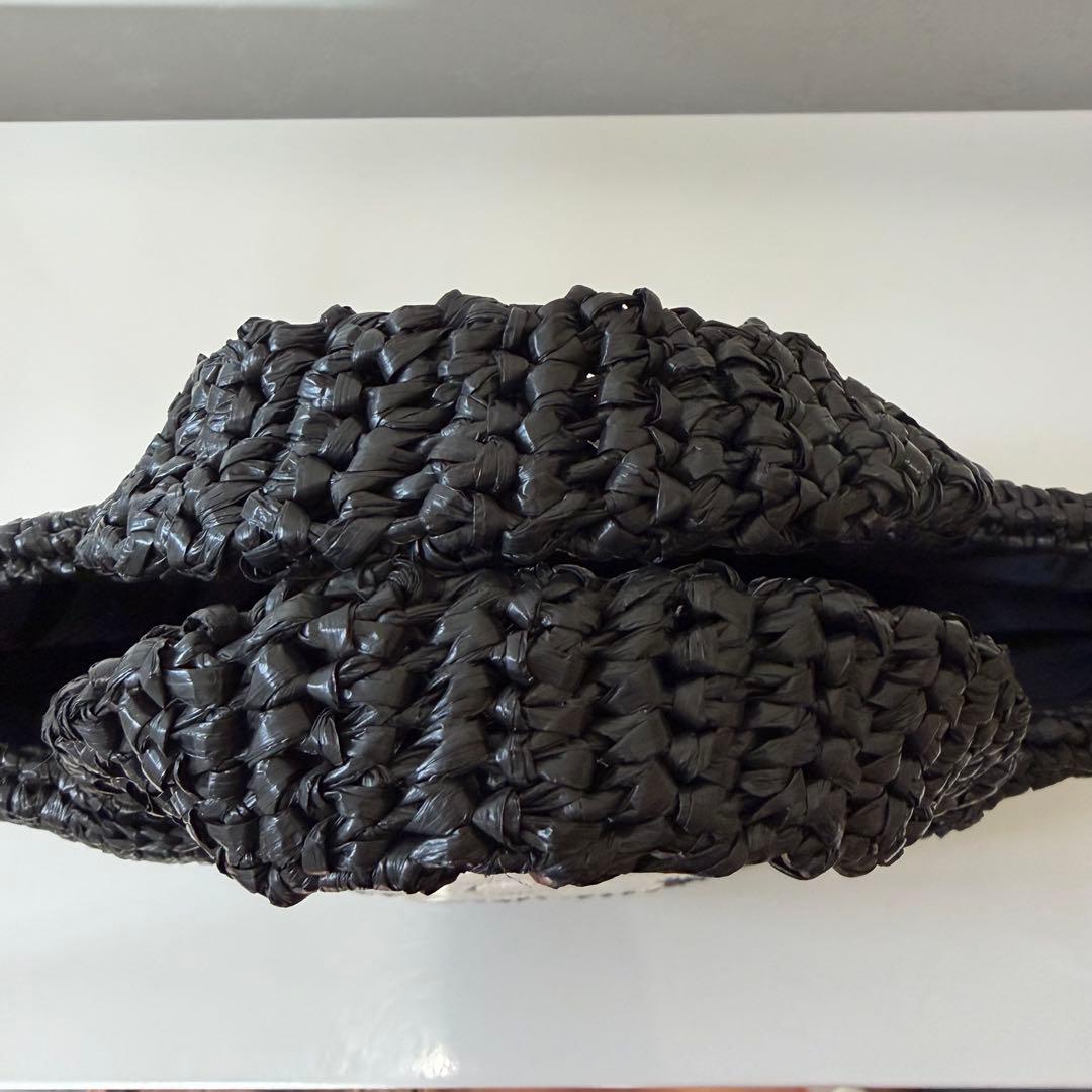 マリークワント クロッシェラフィアライク トート かごバッグ