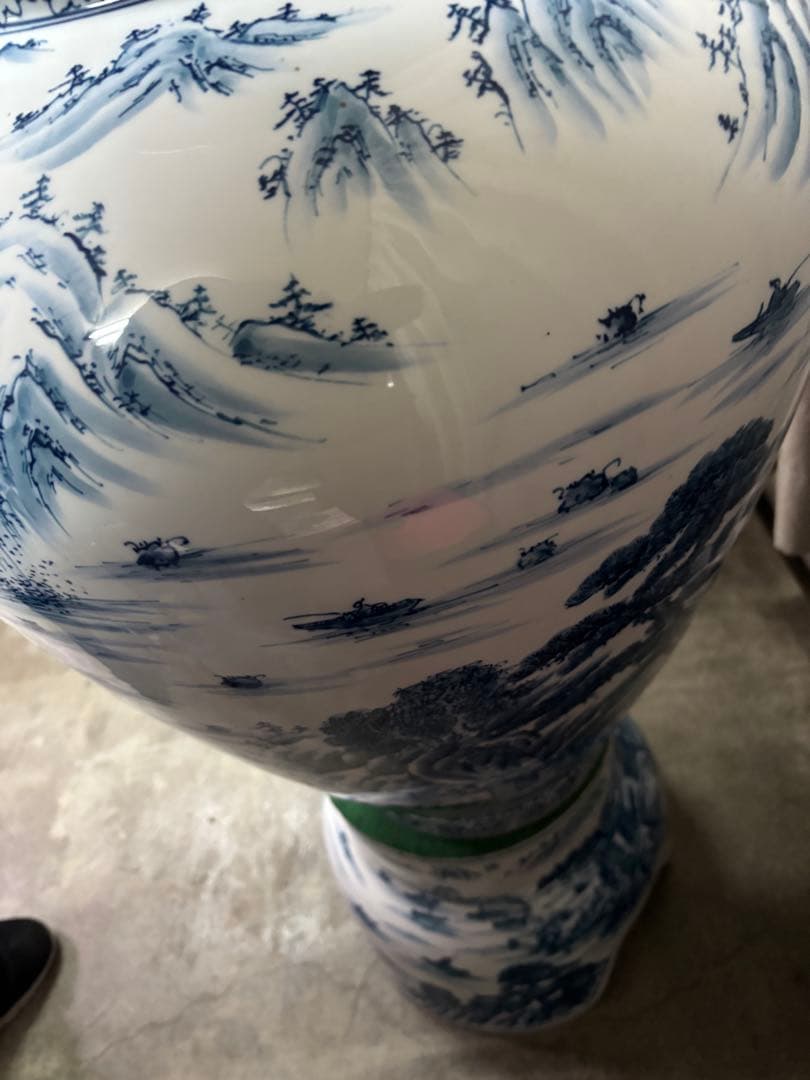 有田焼 金龍窯 ‼️】山水飾壷 沈香壺 大壷骨董品 飾壺 置物