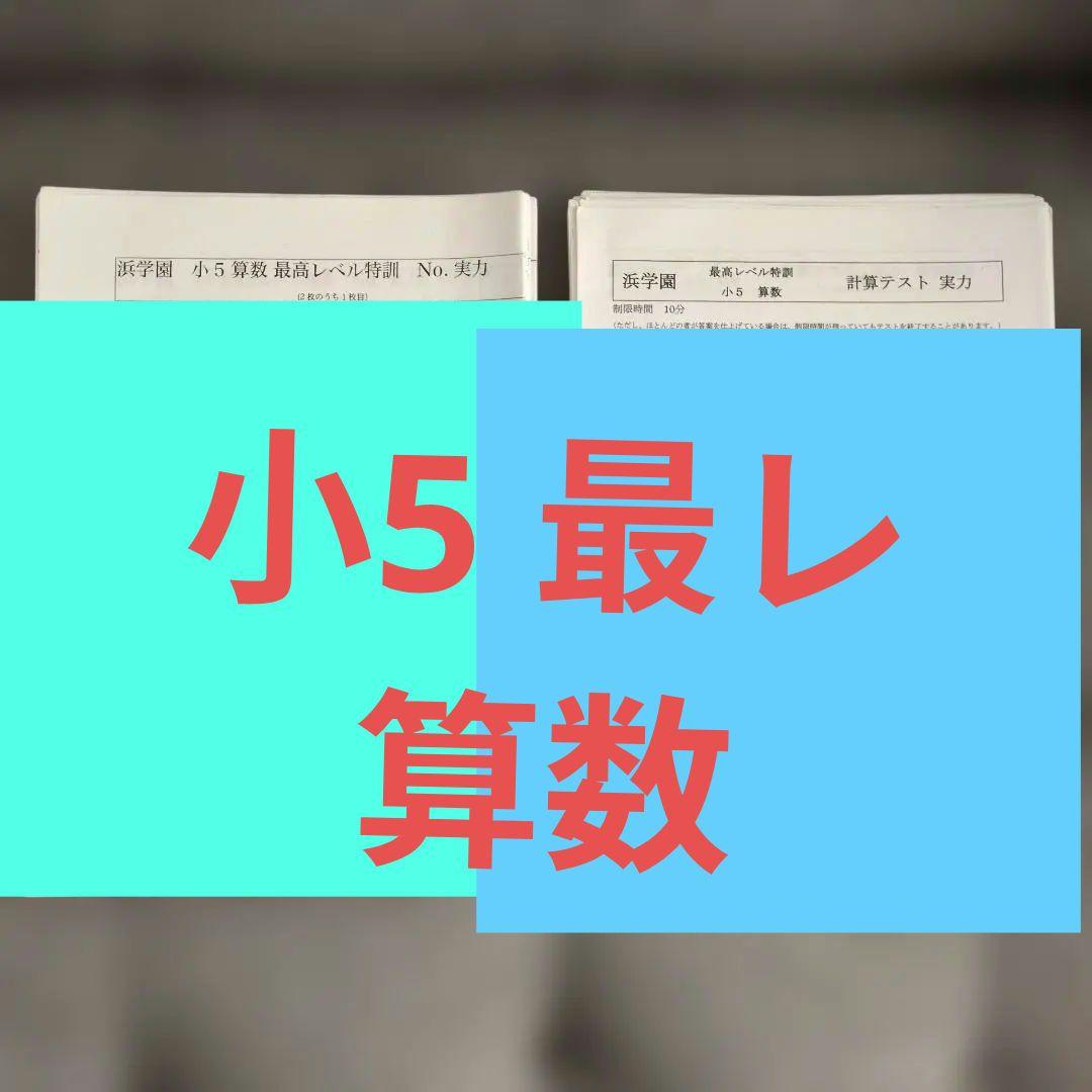 浜学園 2015年度 小5 最高レベル特訓算数　実力・復習テストおよび計算テスト 浜学園小5 最適レベル特訓 算数 実力テスト 復習テスト - メルカリ