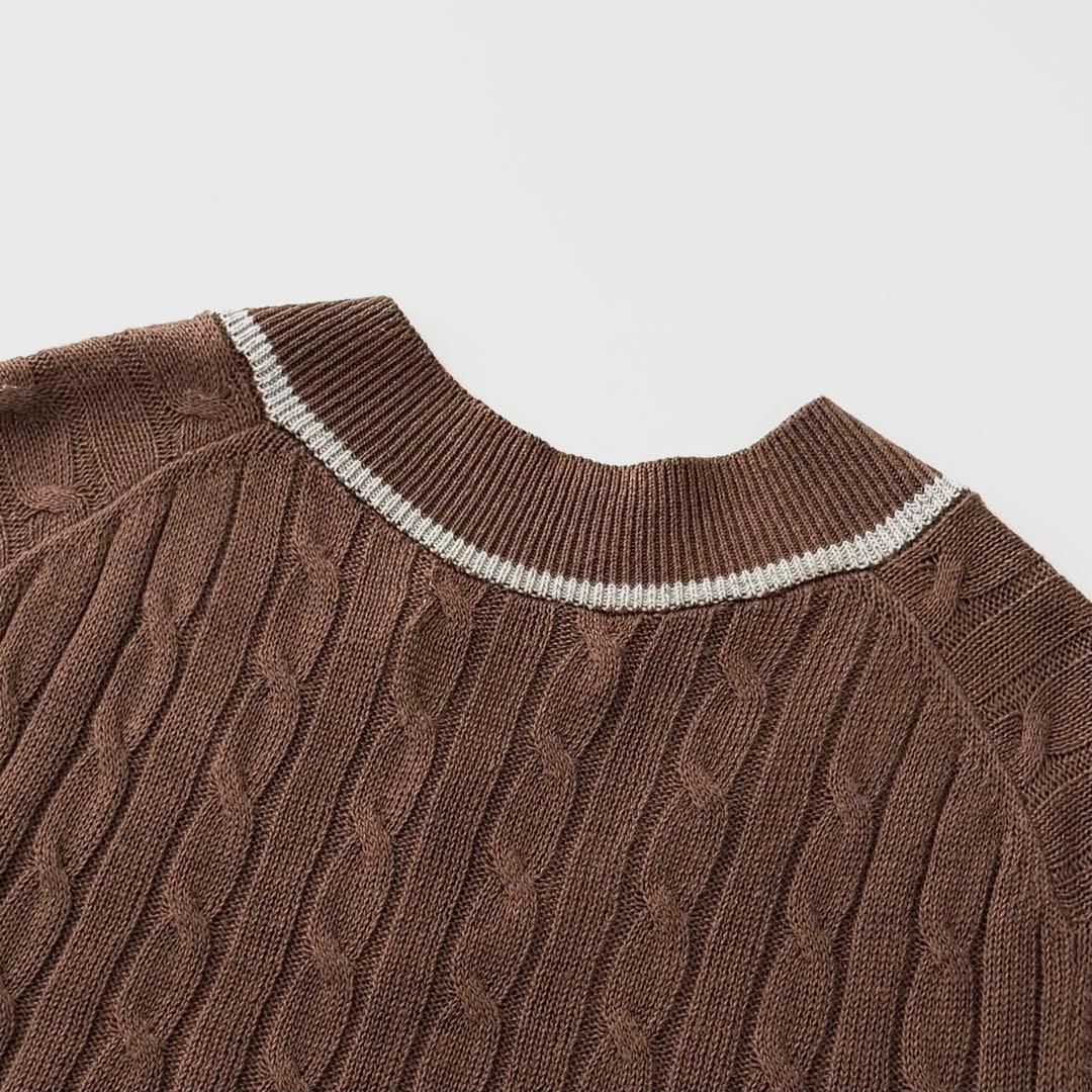 ブルネロクチネリ リネン コットン Vネック ケーブル ニット 46 - メルカリ