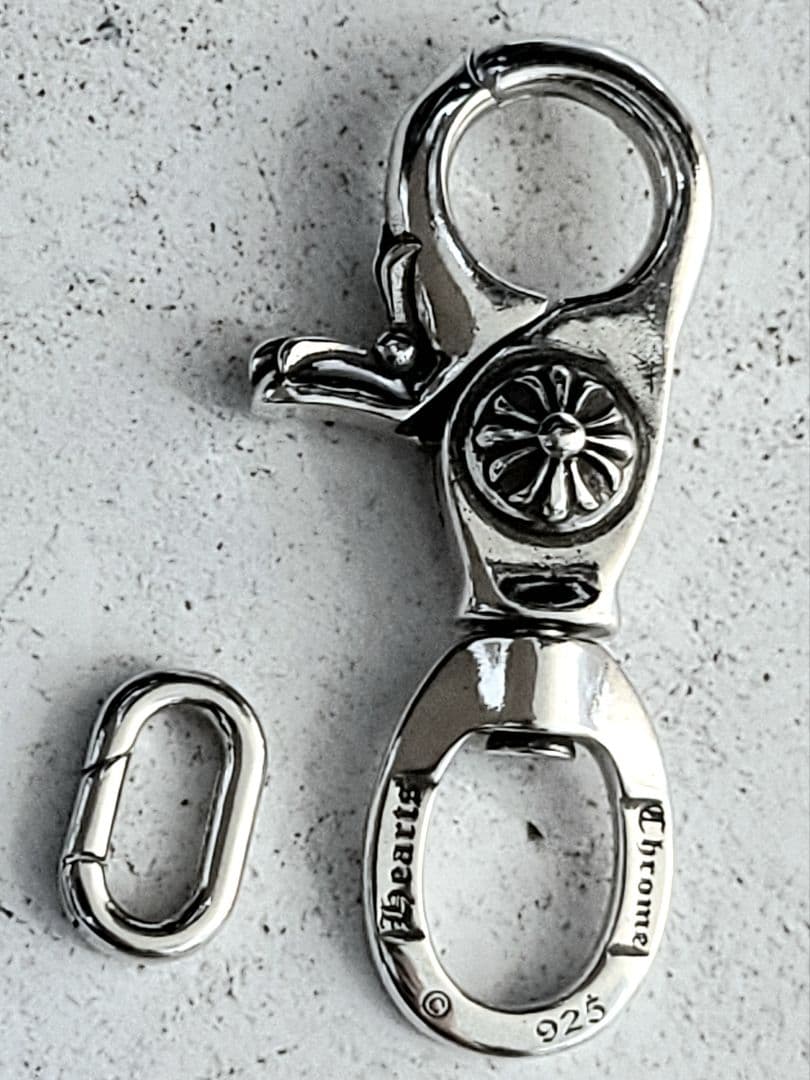 ラスト1点のみ 新品未使用 シルバー925 クロス キーホルダー クリップ シルバー925 クロスキーチェーン クリップ シルバーキーホルダー