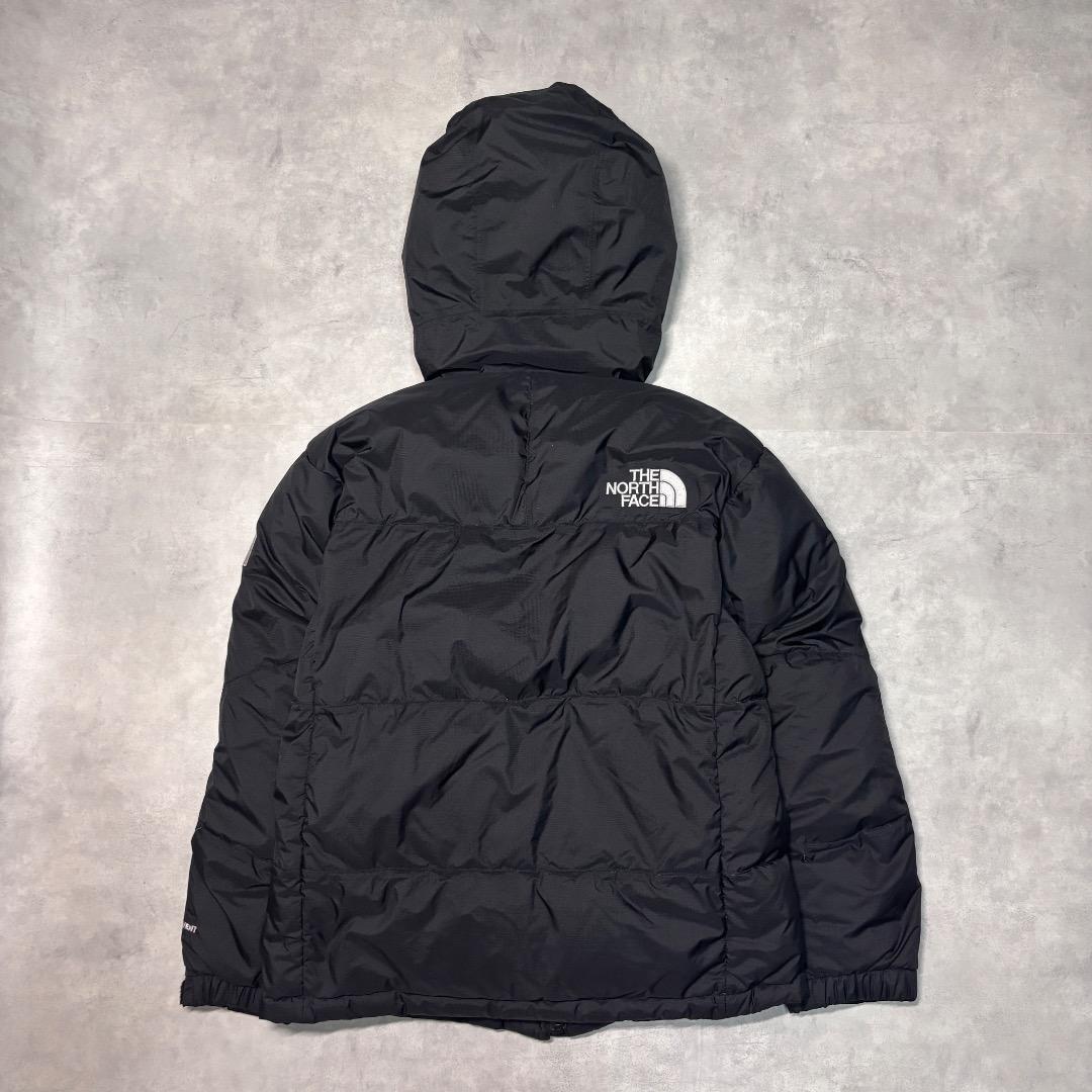 ノースフェイス ダウンジャケット 古着 パーカ 刺繍 140cm 黒 16553