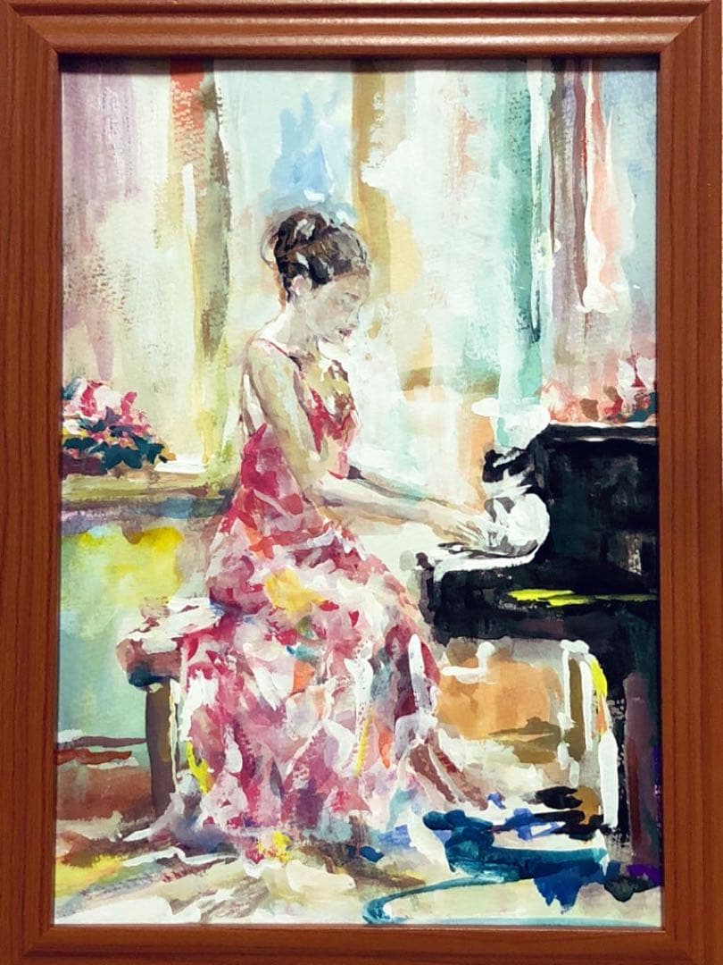 絵画一点物油絵30号コラージュmicchan￼作