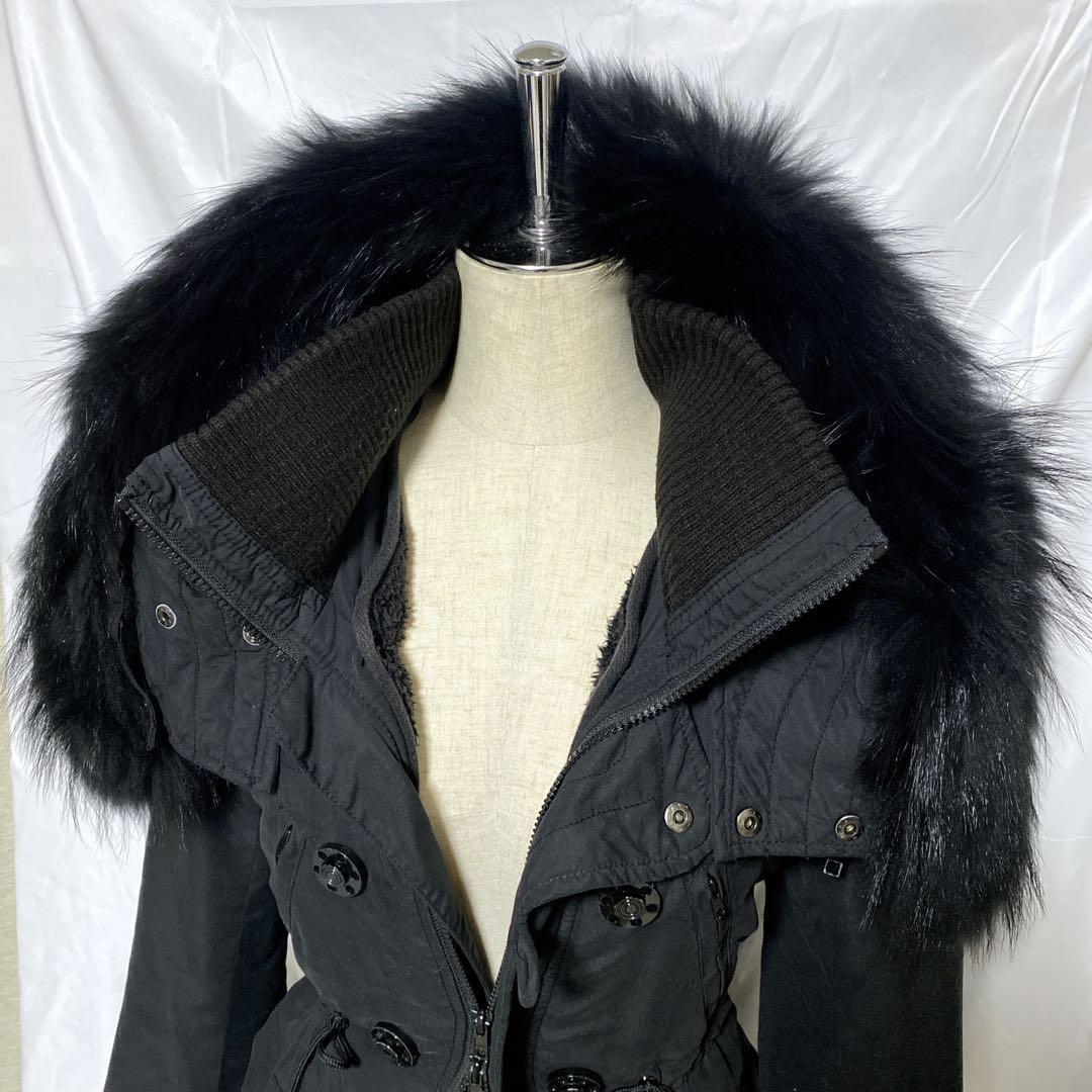 y2k 平成ギャル ファー付き モッズコート フェアリーグランジ 黒