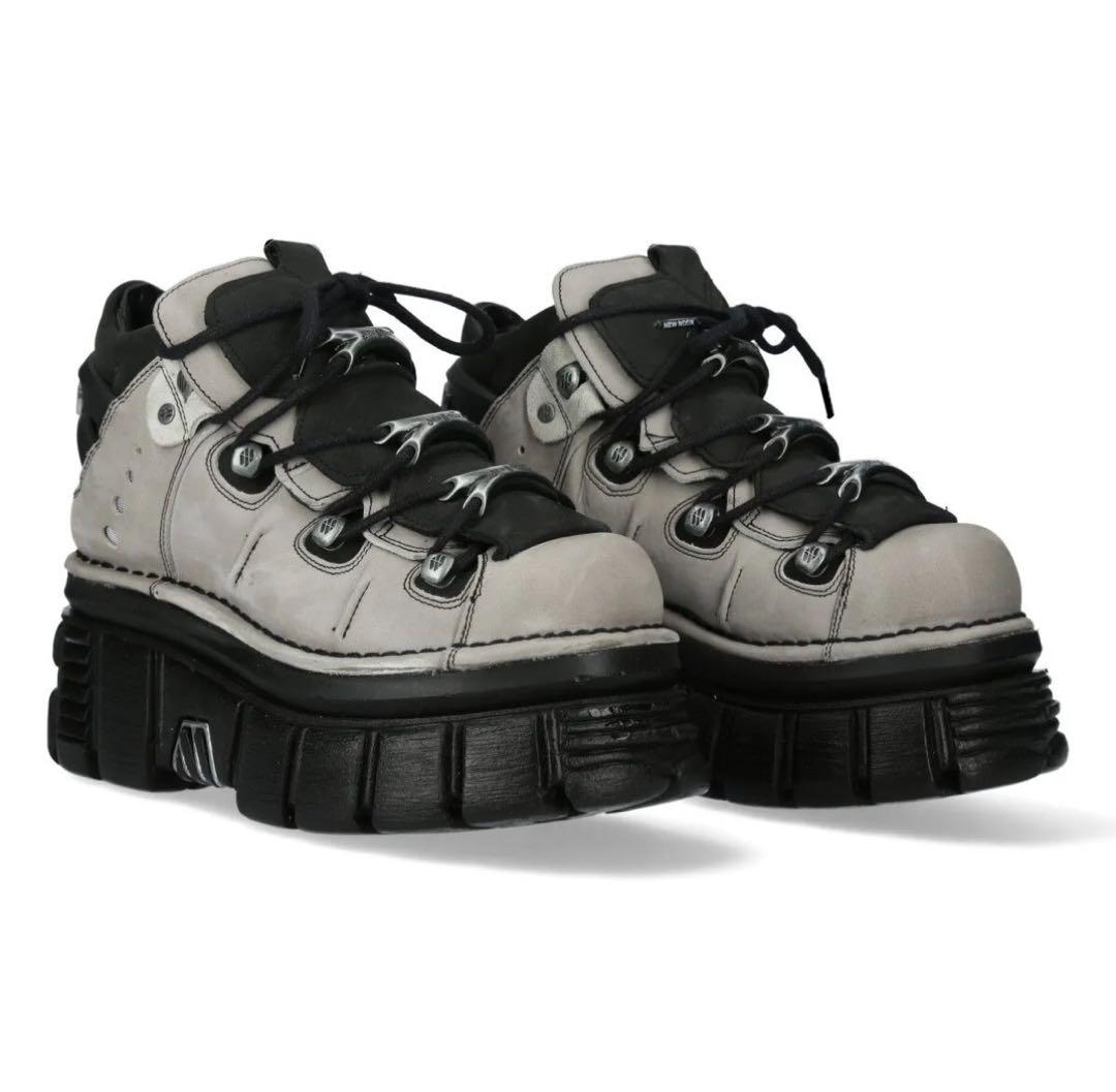 NEW ROCK ニューロック グレー ボリュームソールブーツ あおばくん着用