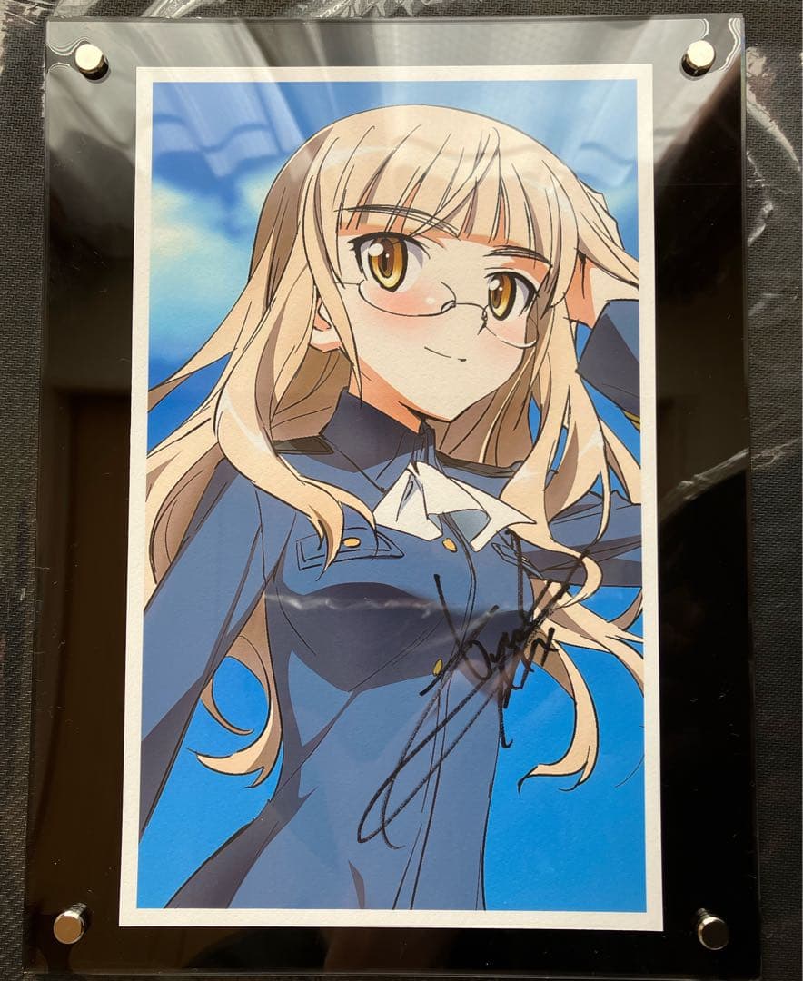 ストライクウィッチーズペリーヌ沢城みゆきさん直筆サイン入り複製原画