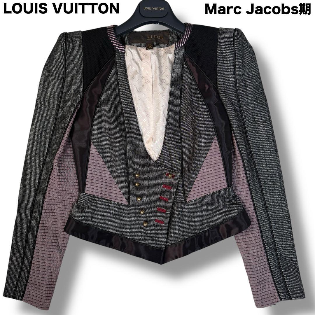 美品 LOUIS VUITTON モノグラム 異素材 切替 コルセットジャケット 美品 LOUIS VUITTON モノグラム 異素材 切替 コルセットジャケット