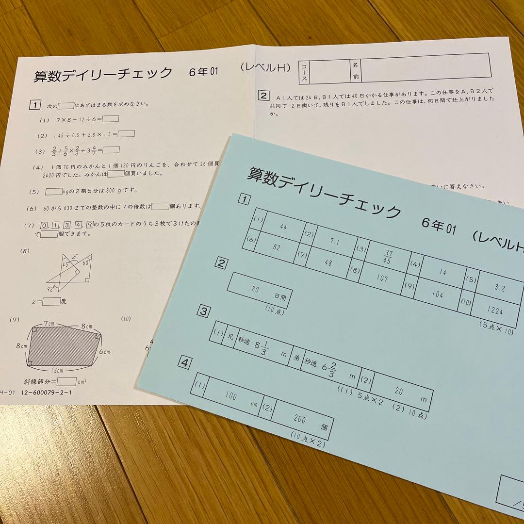 SAPIX算数デイリーチェック6年 - メルカリ