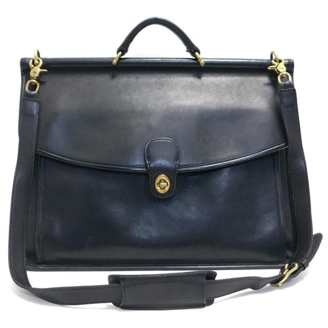 美品オールドコーチ ブリーフケース 2WAYバッグ 5266 90年代 USA製 USA製 COACH オールド コーチ 2WAY レザー ブリーフケース 黒☆5266