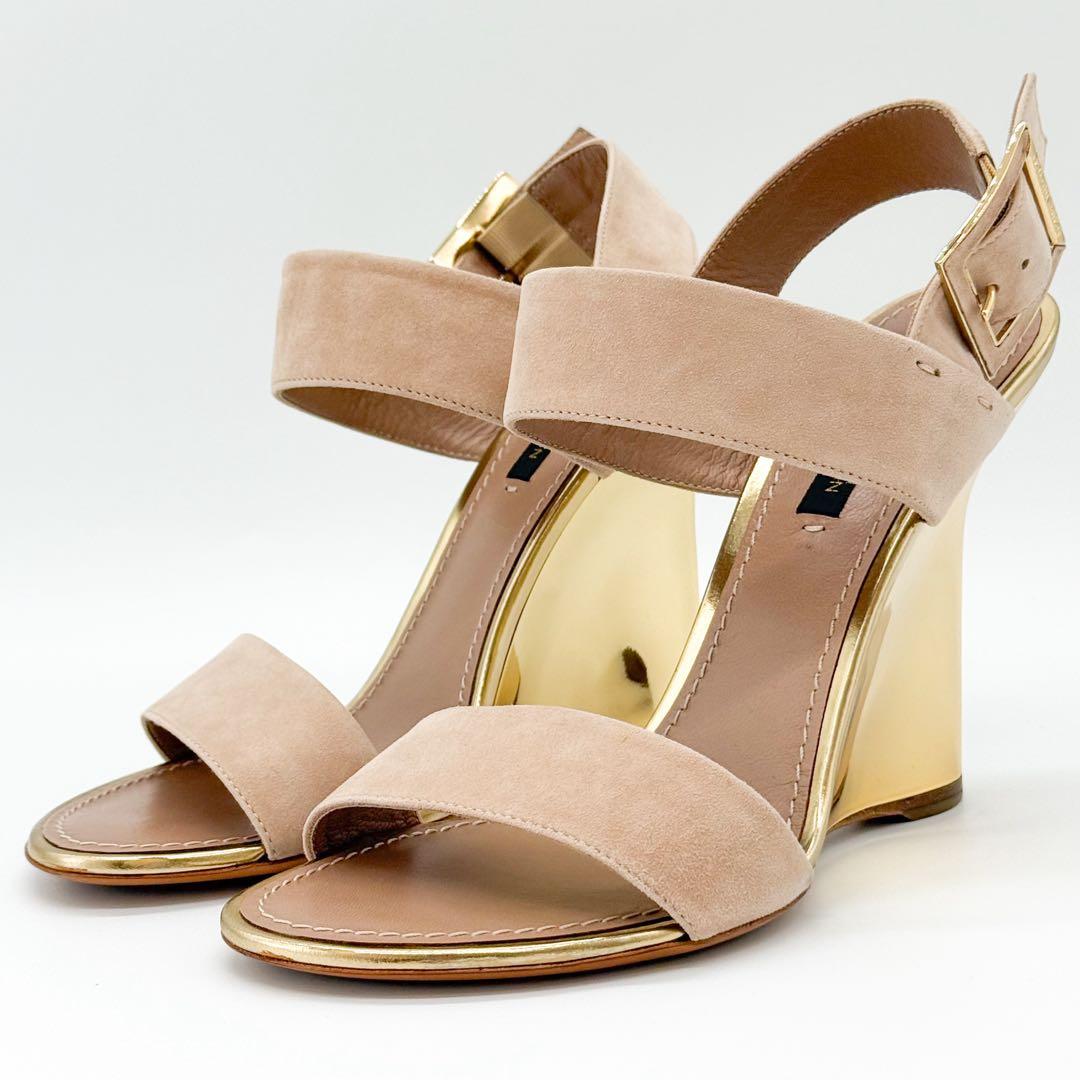 ♡美品♡ ルイヴィトン ウェッジソール スエード ストラップ ミュール 夏の定番ウェッジソール♪】ルイヴィトン サンダル 厚底 (Louis