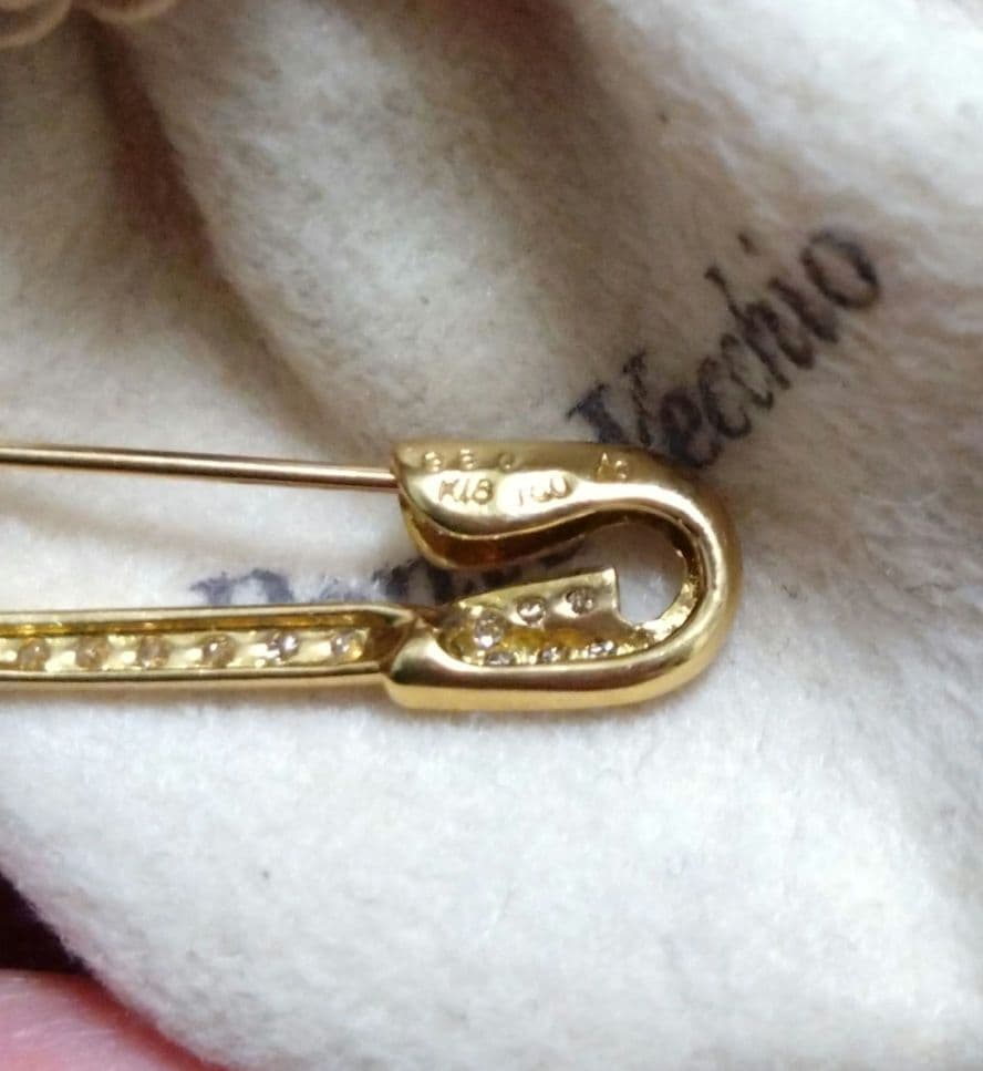 Ponte Vecchio K18ダイヤモンド0.28イエローゴールドブローチ - メルカリ