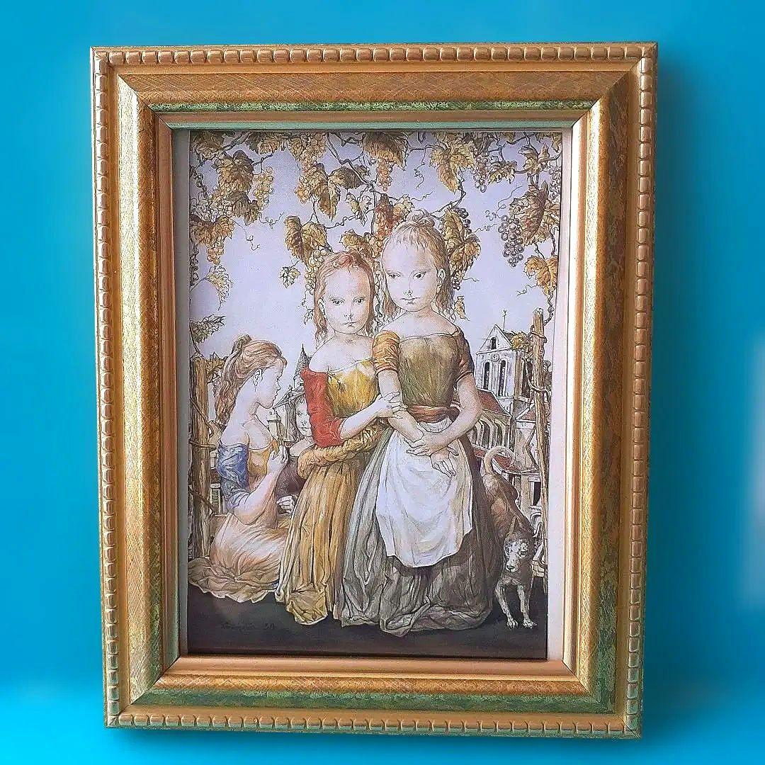 藤田嗣治 フライヤー (二人の姉妹) フレーム付き - メルカリ