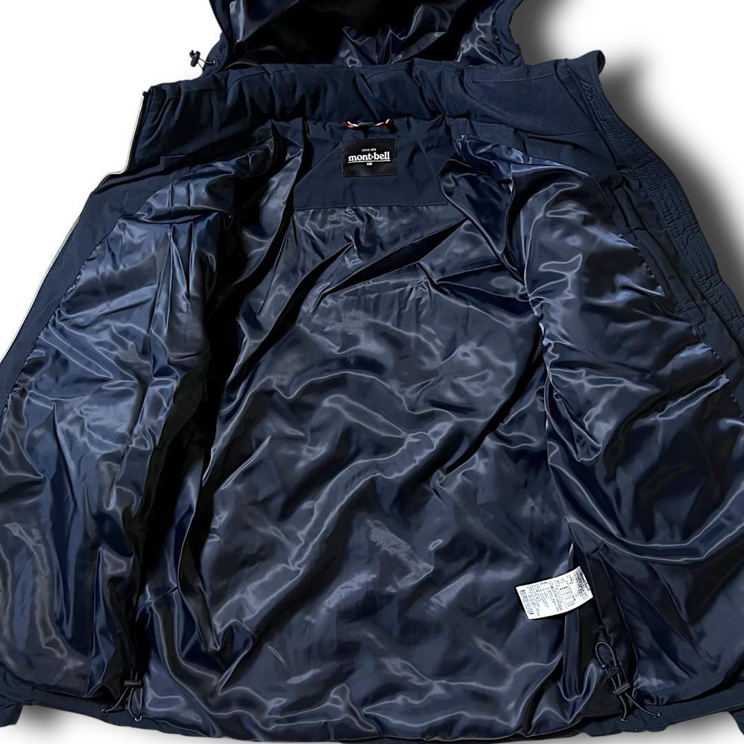 ネイビー系 L モンベル ハイブリッドエコダウンジャケット フード