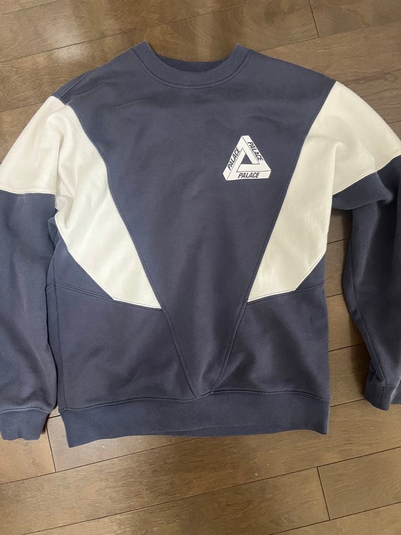 Palace スウェットトレーナー ネイビー/ホワイト Palace Skateboards パレススケートボーズ 20AW Ich Bun Crew 刺繍