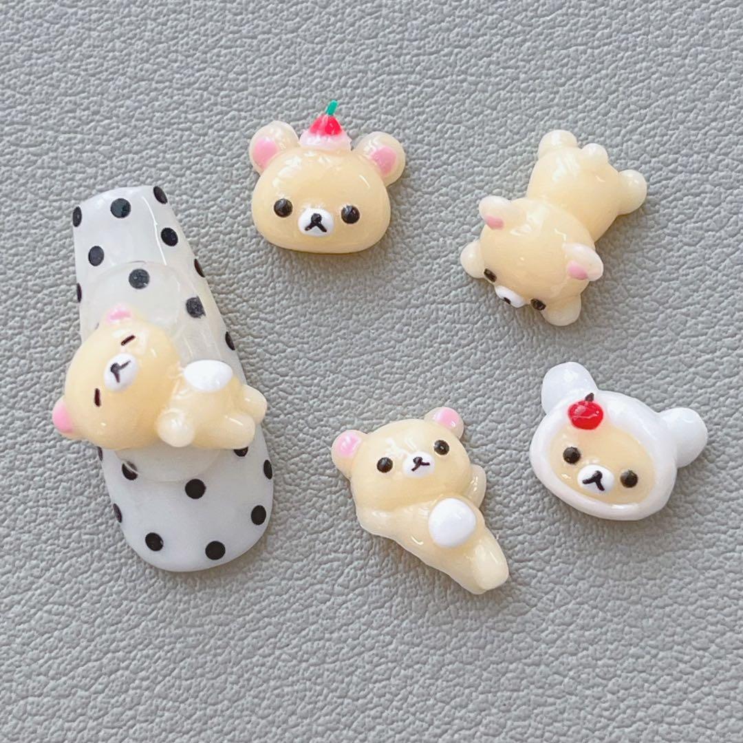 コリラックマ ネイルパーツ 3D 立体 寝そべり お昼寝 ジェルネイル