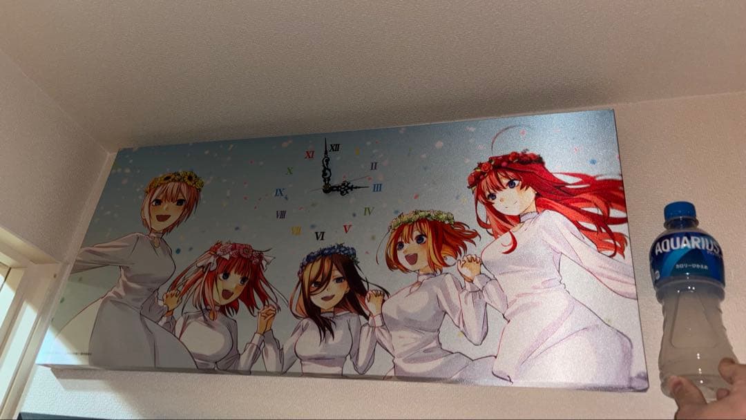 五等分の花嫁 壁掛け時計 テキスタイルパネルクロック キャンバスボード ED