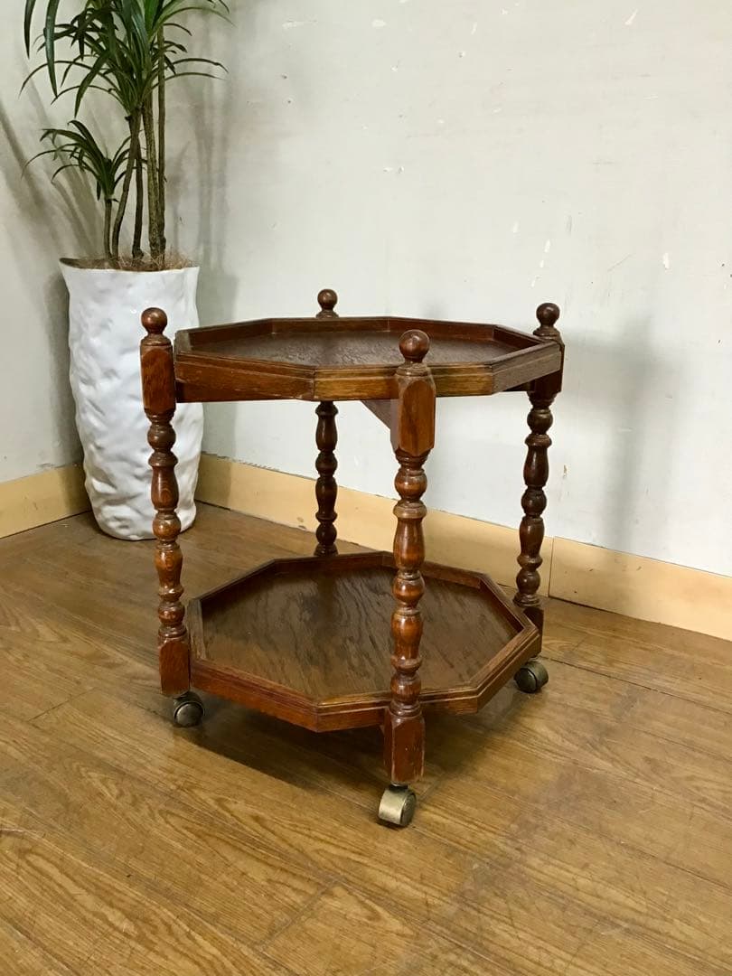 管301☆三越家具☆ブルージュ☆アンティーク☆八角ワゴン