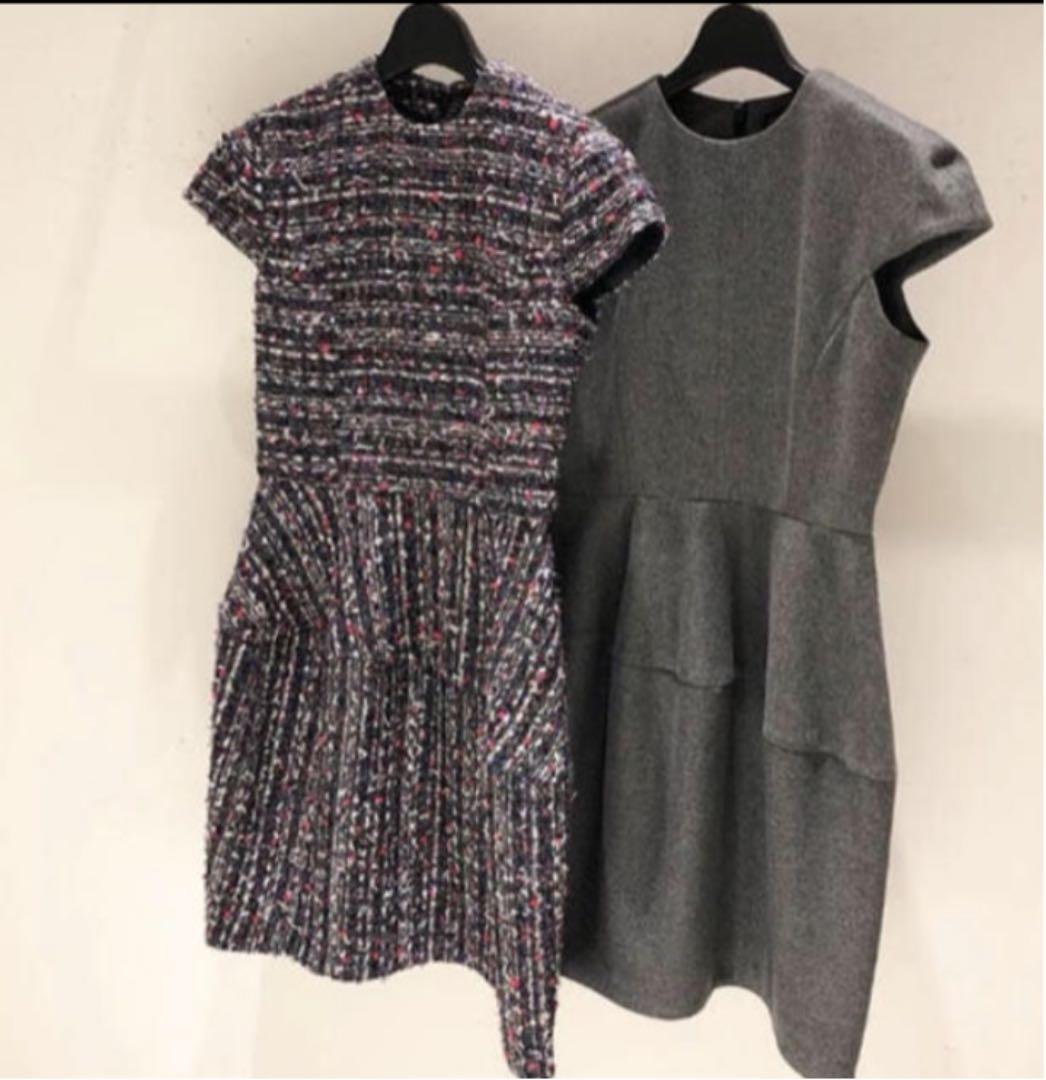 ヨーコチャン YOKO CHAN ツイードバルーンドレス ツイードワンピース