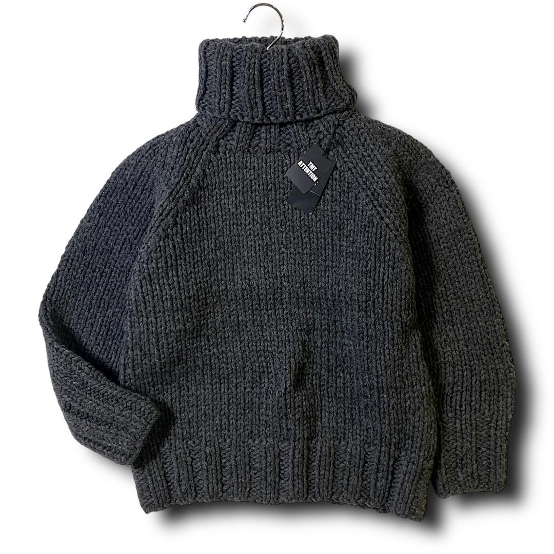 M TMT 毛100％ タートルネック ニット セーター 黒 定価49500円 - メルカリ