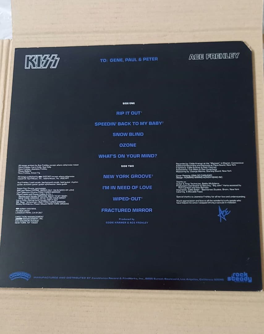 KISS.、直筆サイン入り、アルバム、レコード、オリジナルメンバー4人