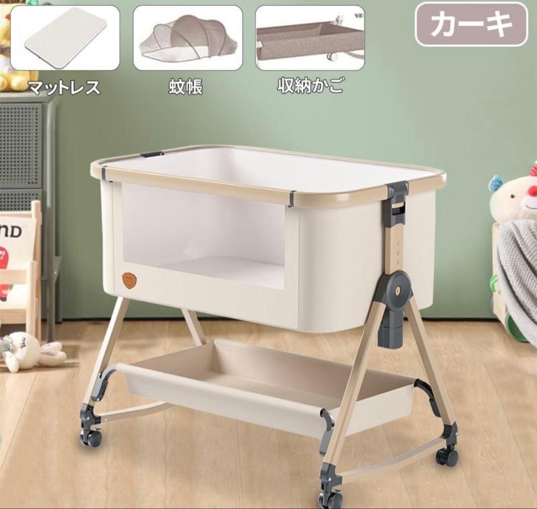 【ゆりちゃん】HZDMJ ベビーベット ベージュ 楽天市場】HZDMJ ベビーベッド 折りたたみ おすすめ 添い寝ベッド