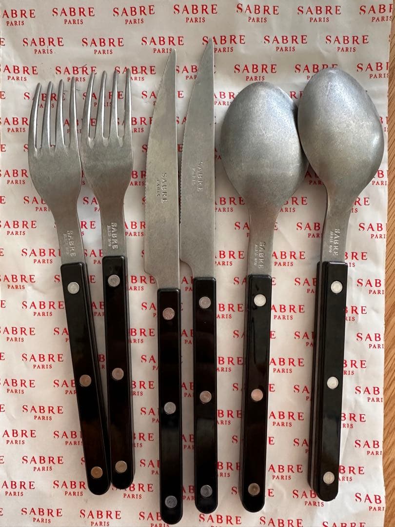 SABRE PARISカトラリーセット ブラック Bistrot Solid, Black - 5 pieces cutlery set - Sabre US