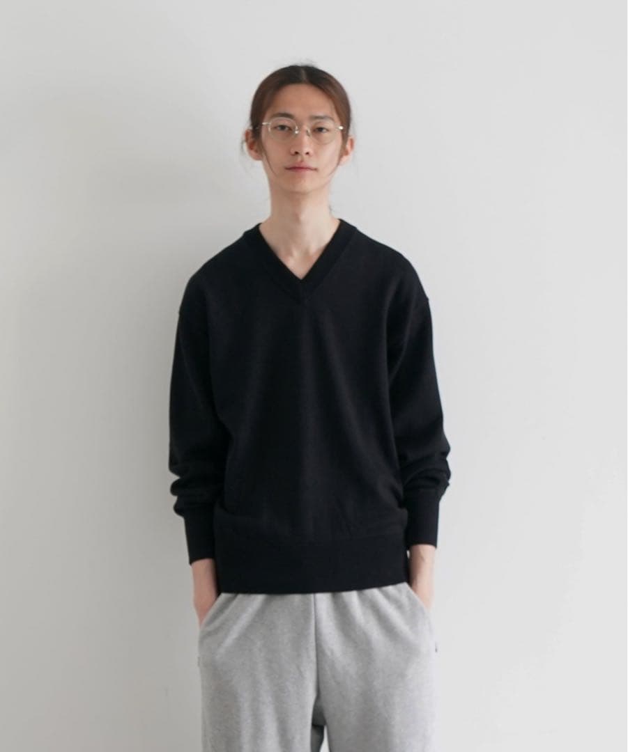 トップス KAIKO SUPIMA V NECK SWEATER \"BLACK\" 1