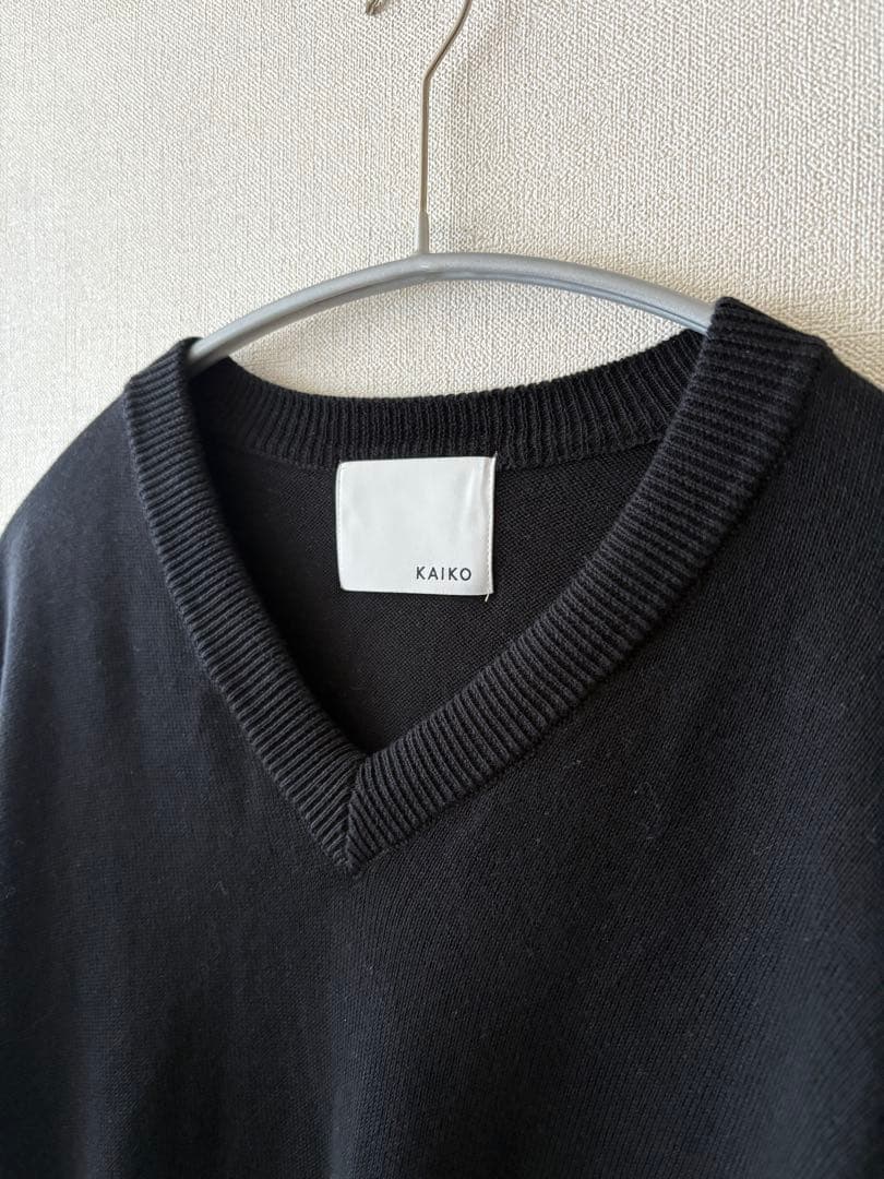 トップス KAIKO SUPIMA V NECK SWEATER \"BLACK\" 1
