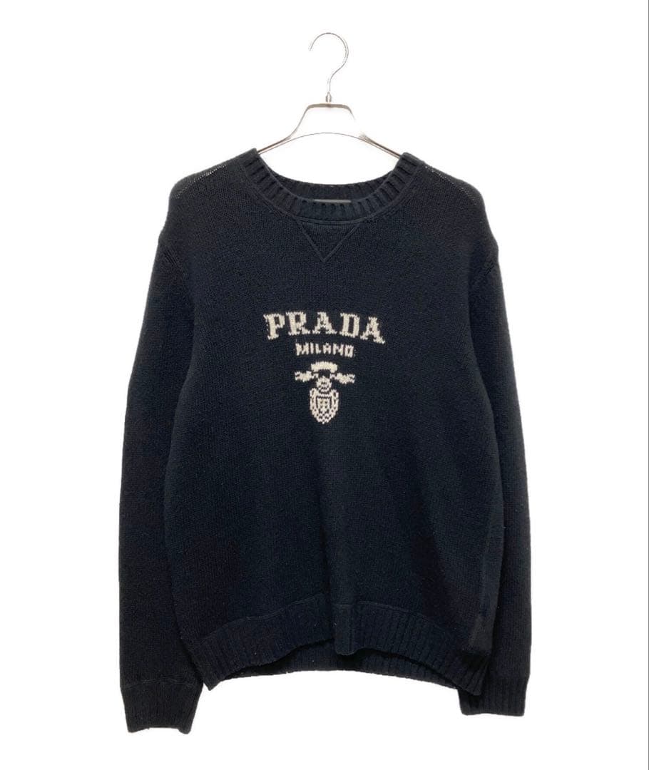 Prada カシミヤ混　ニットセーター　XL PRADA プラダ / GIROCOLLO カシミヤ ニットセーター クルーネック