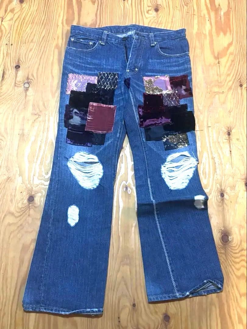 ナンバーナイン　パッチワークデニム希少サイズ０ 中古・古着通販】NUMBER (N)INE (ナンバーナイン) パッチワークデニム