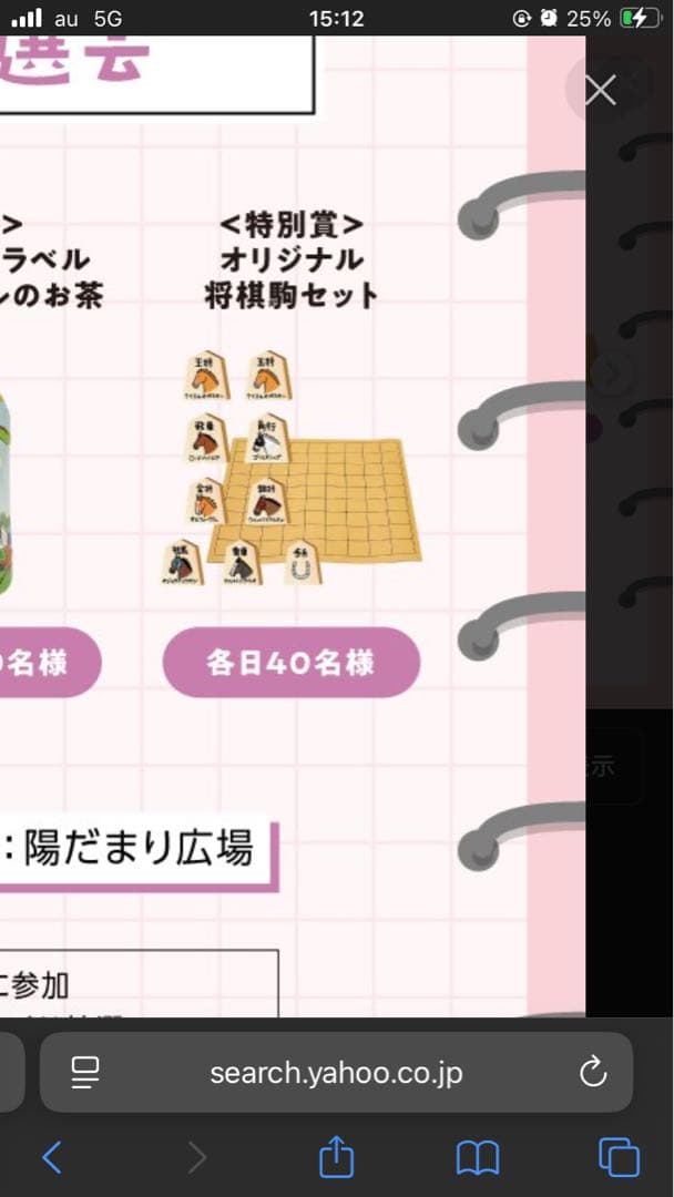 y*a様 竜王戦×JRA コラボグッズ抽選会 特別賞 将棋駒セット 競馬