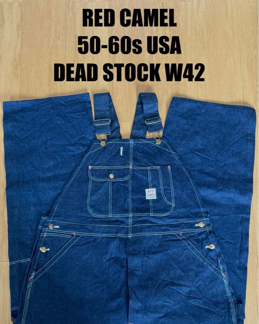 RED CAMEL 50s 60s USA デニムオーバーオール デッドストック 50s USA製 RED CAMEL ヴィンテージ デニム オーバーオール アメリカ