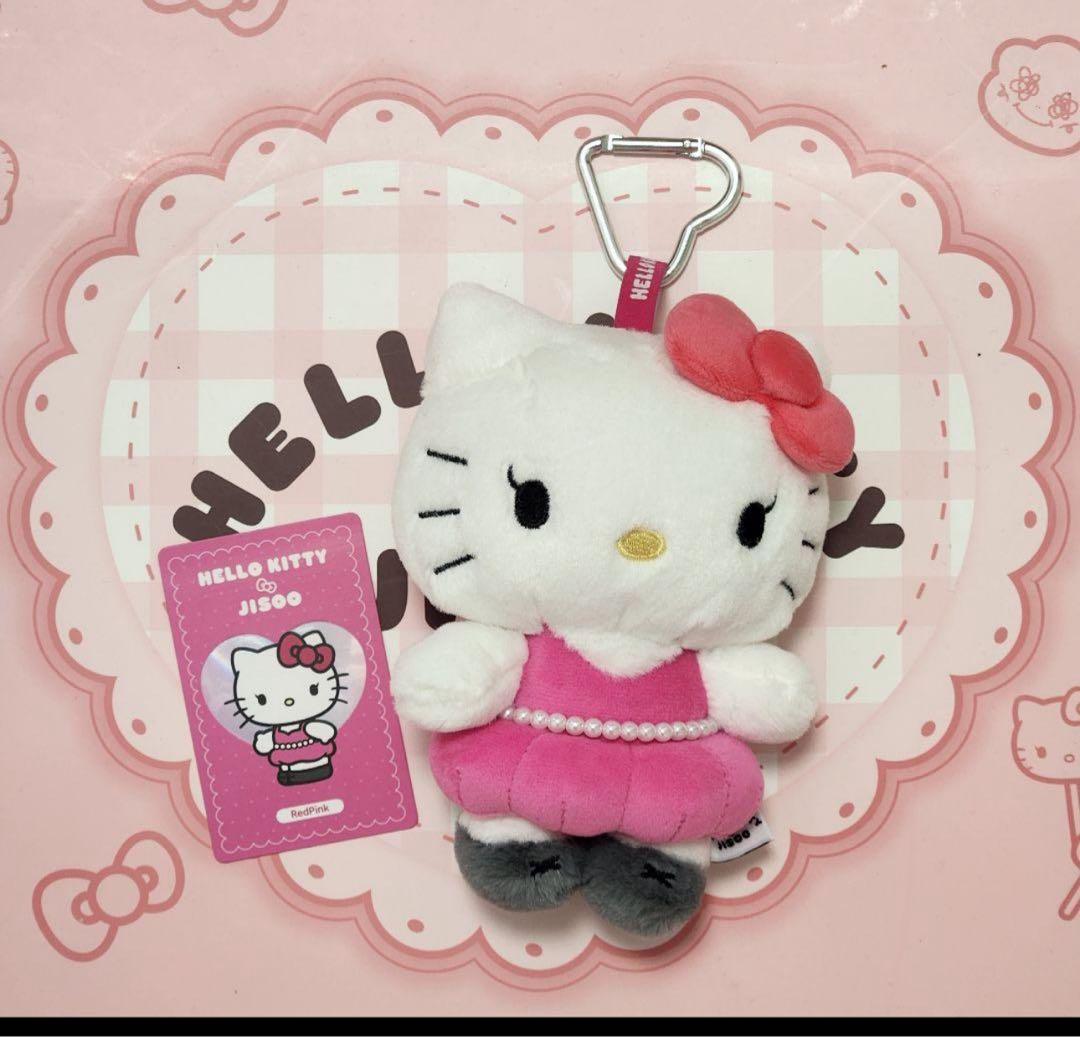 BLACKPINK ジス ハローキティぬいぐるみ キーホルダー レッドピンク